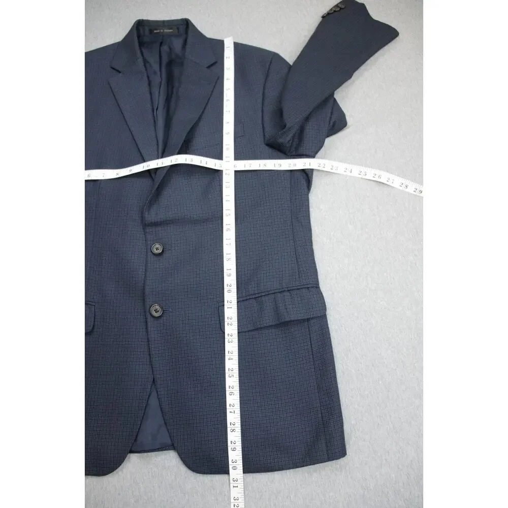 Lauren Ralph Lauren Blazer Mens Size 40R Navy Blue Check 2 Button‎ Notch Lapel